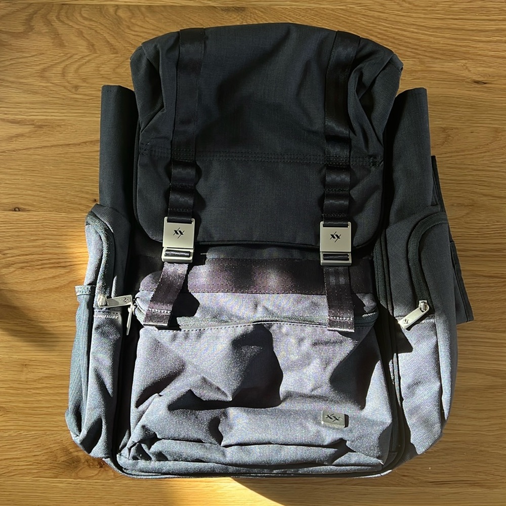 JuJuBe XY Collection Hatch Backpack Dad/Mom Diaper Bag Changing Pad - Carbon